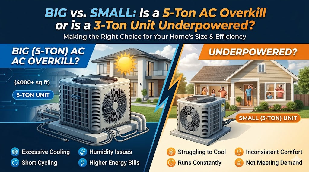 Big vs. Small: Is a 5-Ton AC Overkill or is a 3-Ton Unit Underpowered?