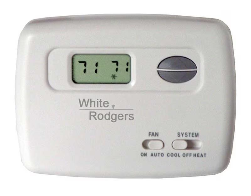 Emerson Thermostat - 1H/1C Conventional, 1H/1C Heat Pump, No Autochangeover, No Programming - 1F78-144