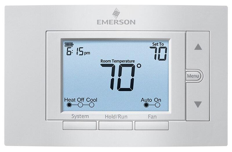 Emerson Thermostat - 2H/1C Heat Pump, No Autochangeover, No Programming - 1F83H-21NP