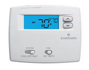 Emerson Thermostat - 1H/1C Conventional, 1H/1C Heat Pump, No Autochangeover, No Programming - 1F86-0244
