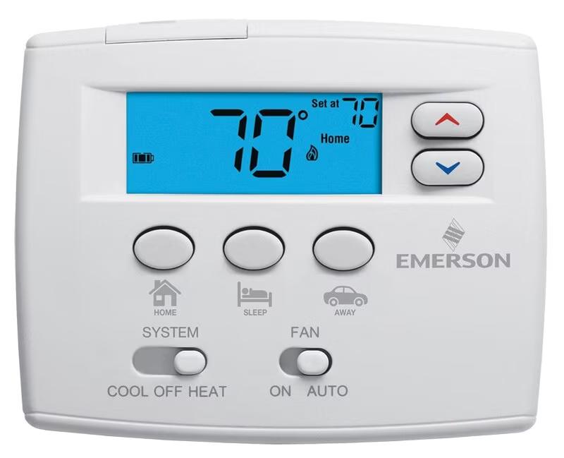 Emerson Thermostat - 1H/1C Conventional, 1H/1C Heat Pump, No Autochangeover, No Programming (6 Pack) - 1F86EZ-0251