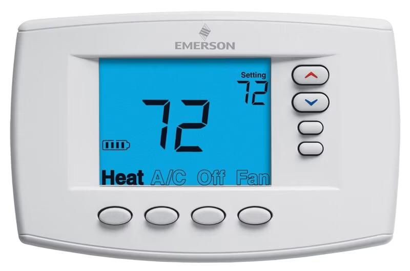 Emerson Thermostat - 2H/2C Conventional, 4H/2C Heat Pump, No Autochangeover, 7 Programming - 1F95EZ-0671