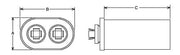 Protech Single Oval Capacitor - 25 uF, 440 VAC, 1.310 x 2.160 x 5.000 in. - 43-100496-49