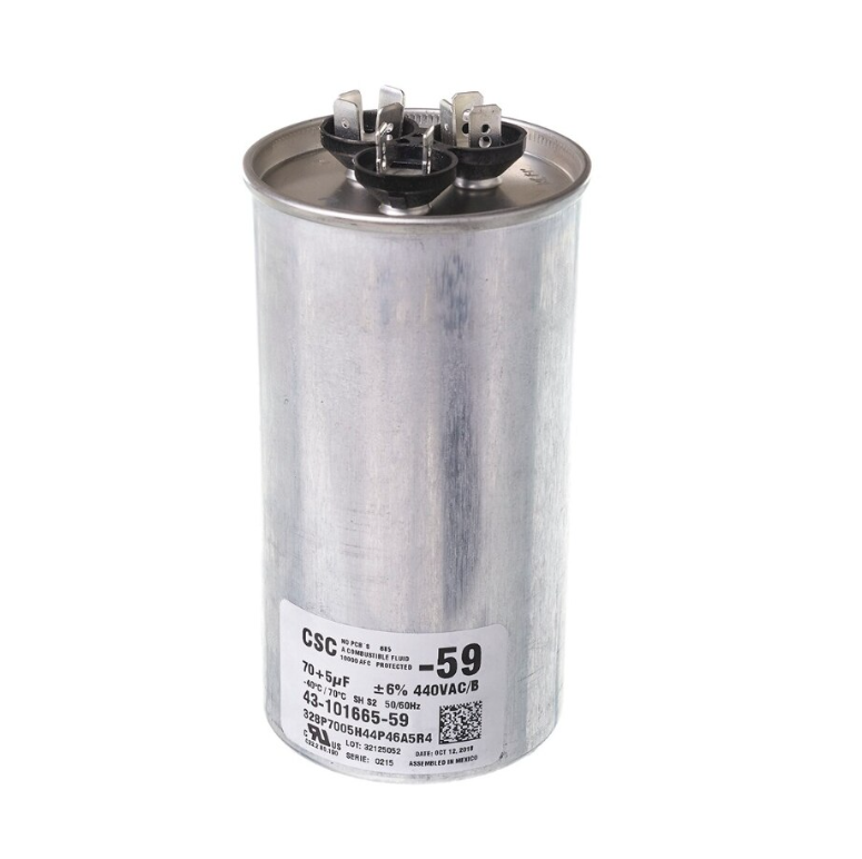 Rheem Capacitor - 70/5/440 Dual Round - 43-101665-59
