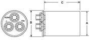 Protech Capacitor - 45/15/370 Dual Round - 43-101665-65