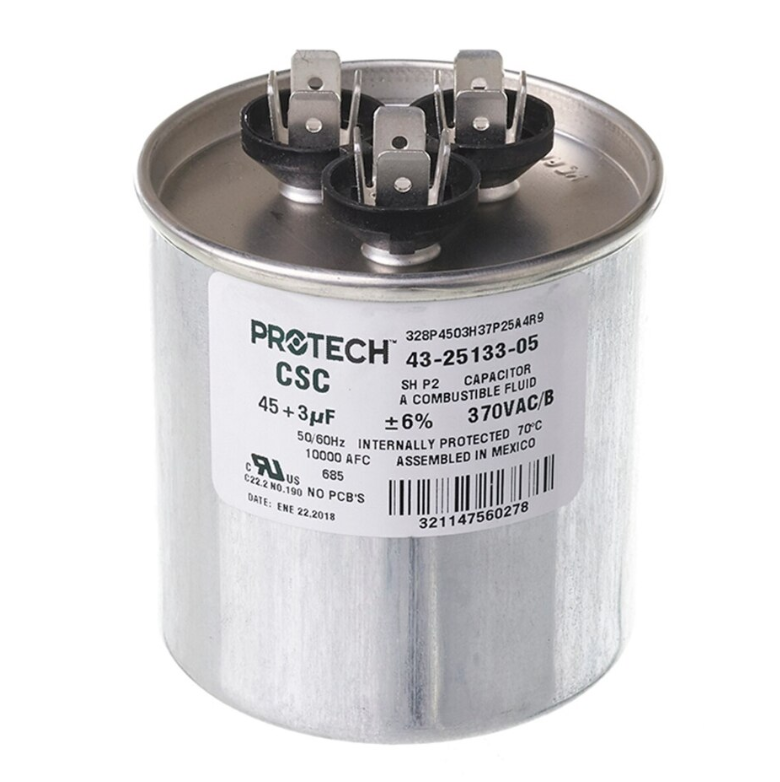 Rheem Capacitor - 45/3/370 Dual Round - 43-25133-05