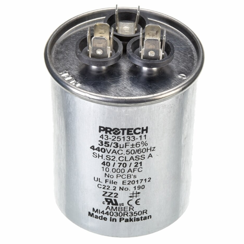 Rheem Capacitor - 35/3/440 Dual Round - 43-25133-11