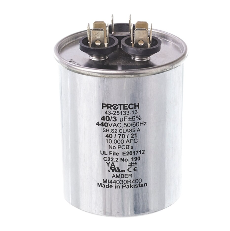 Rheem Capacitor - 40/3/440 Dual Round - 43-25133-13