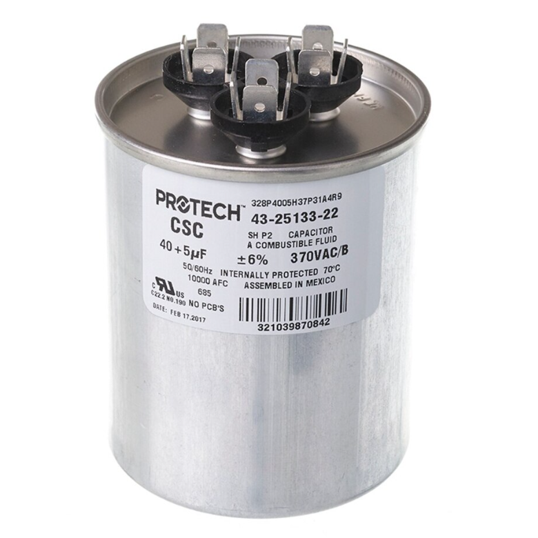 Rheem Capacitor - 40/5/370 Dual Round - 43-25133-22