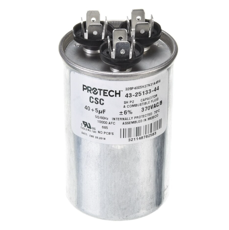 Rheem Capacitor - 40/5/370 Dual Round - 43-25133-44