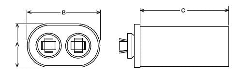 Protech Single Oval Capacitor - 30 uF, 440 VAC, 1.910 x 2.910 x 4.040 (max) in. - 43-25134-26