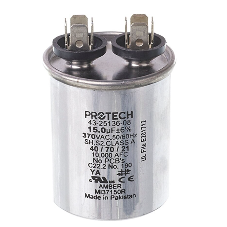 Rheem Capacitor - 15/370 Single Round - 43-25136-08