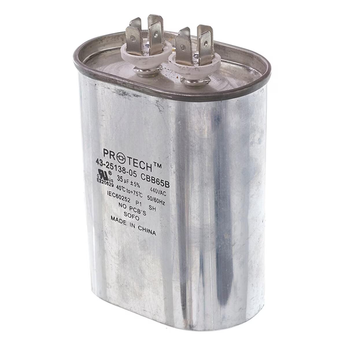 Protech Single Oval Capacitor - 35 uF, 440 VAC - 43-25138-05