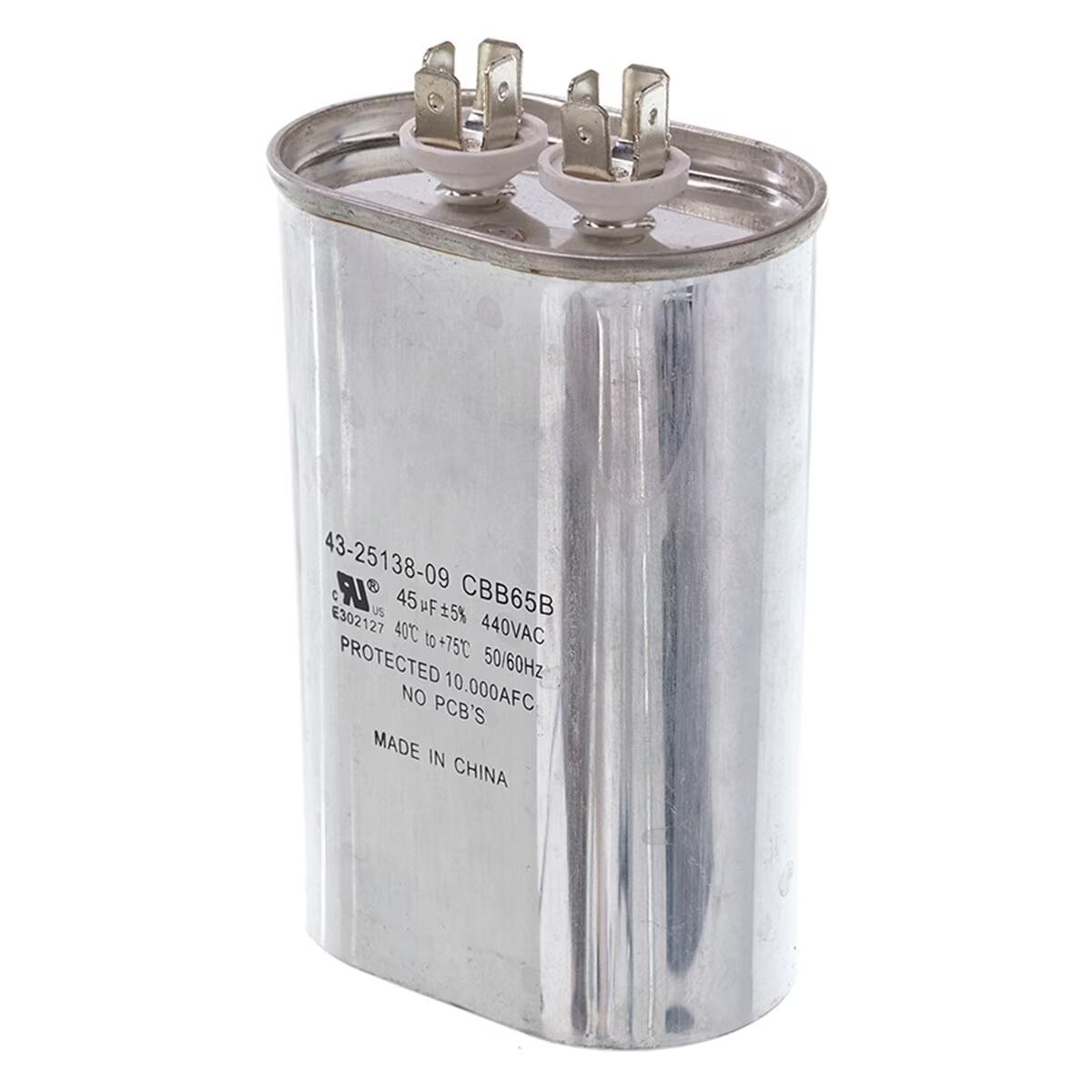 Protech Single Oval Capacitor - 45 uF, 440 VAC - 43-25138-09