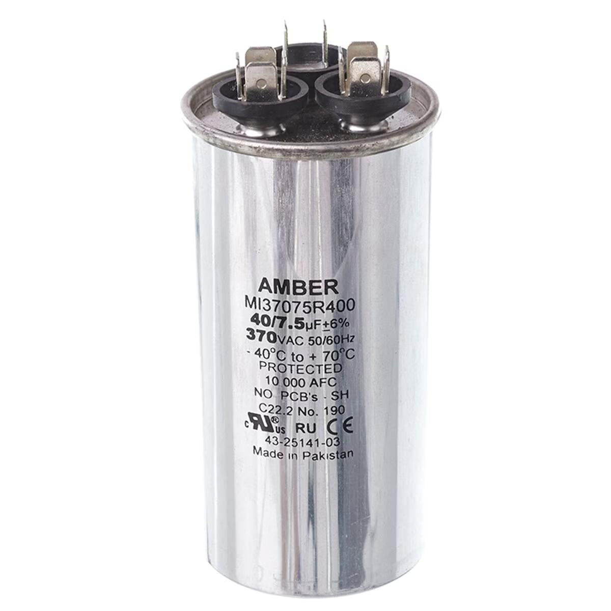Protech Dual Round Capacitor - 40/7.5 uF, 370 VAC - 43-25141-03