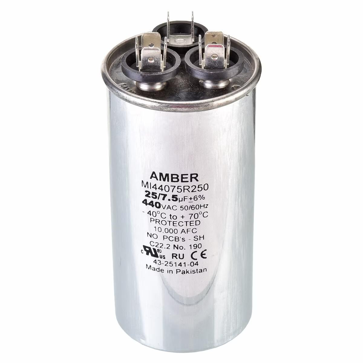 Protech Dual Round Capacitor - 25/7.5 uF, 440 VAC - 43-25141-04