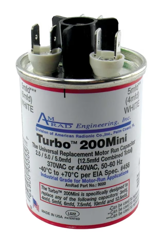 Turbo200 Mini Replacement 3-12.5 uF Motor Run Capacitor