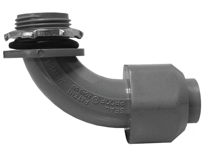 Liquid-Tight Conduit Fitting - 3/4 " 90 Degree (Quick Twist) 10 Pack