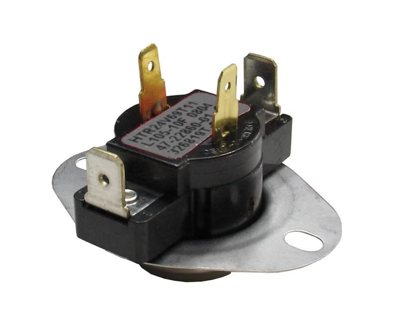 Rheem Limit Switch - Normally Closed, Close at 100F, Open at 110F, Auto Reset, 230VAC - 47-22860-04