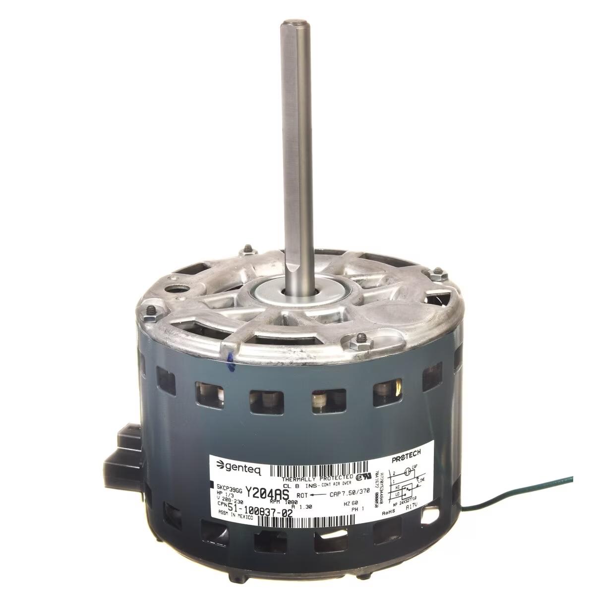 Rheem Blower Motor - 1/3 HP, 1 Phase, 2 Speed, 208/230V, 1075 RPM - 51-100837-02