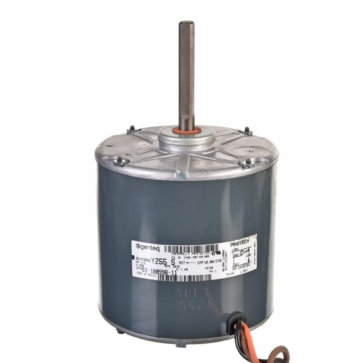 Rheem Condenser Motor - 1/3 HP, 1 Phase, 1 Speed, 380-415V, 1075 RPM - 51-100998-11