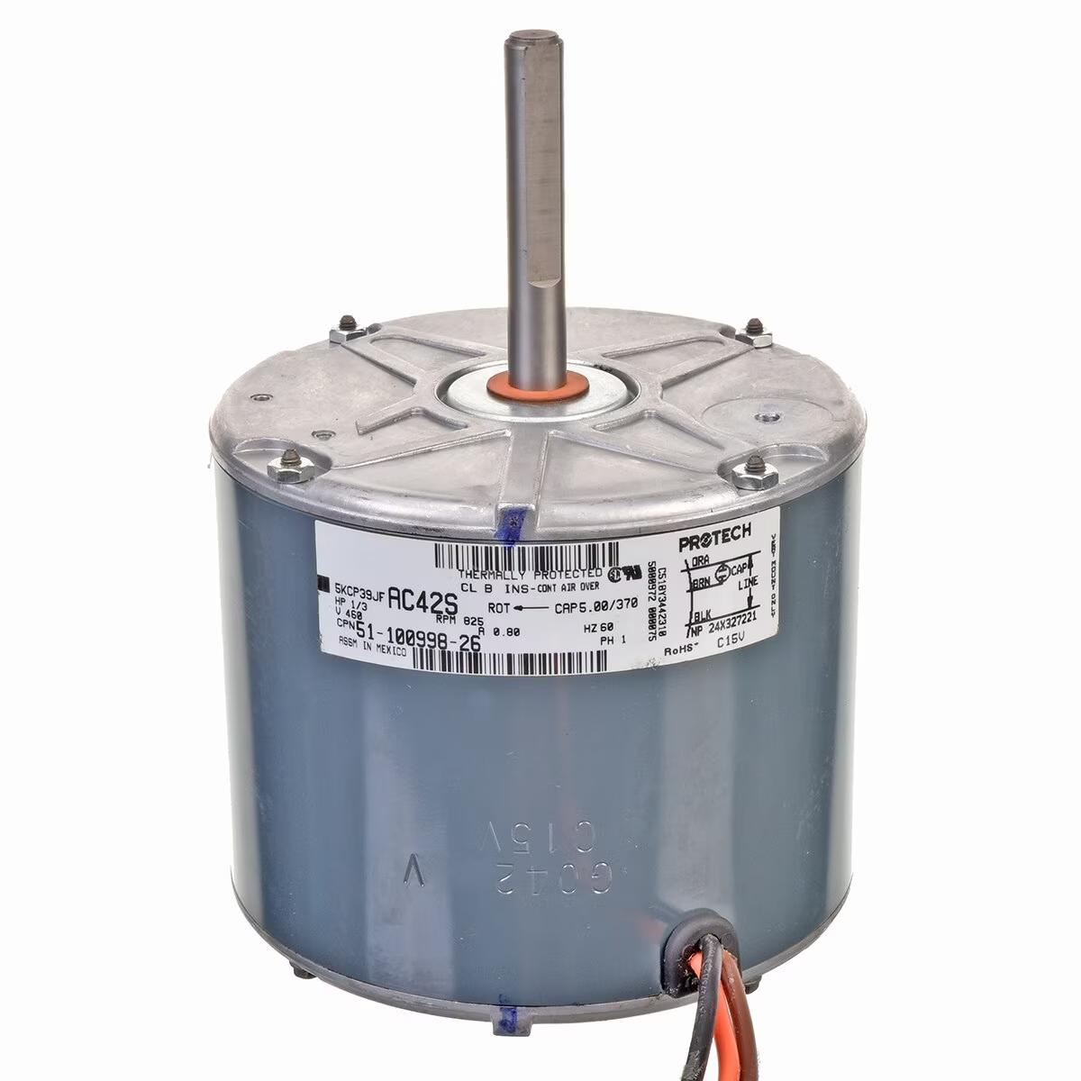 Rheem Condenser Motor - 1/3 HP, 1 Phase, 1 Speed, 460V, 825 RPM - 51-100998-26