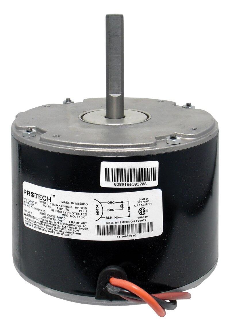 Rheem Condenser Motor - 1/10 HP, 1 Phase, 1 Speed, 208/230V, 825 RPM - 51-100999-02