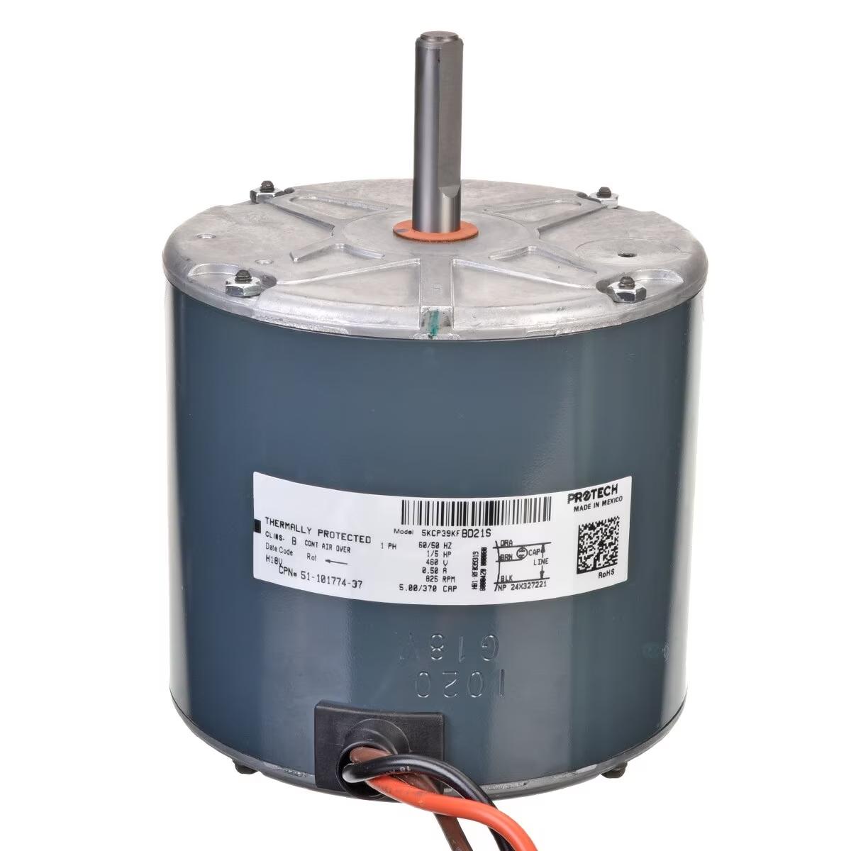 Rheem Condenser Motor - 1/5 HP, 1 Phase, 1 Speed, 460V, 825 RPM - 51-101774-37