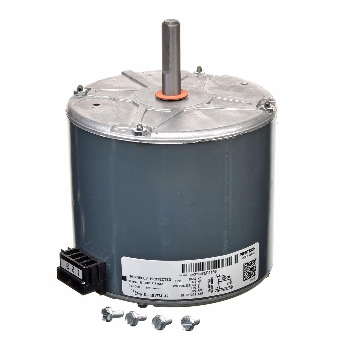 Rheem Condenser Motor - 1/5 HP, 1 Phase, 1 Speed, 208/220/230V, 825 RPM - 51-101774-47