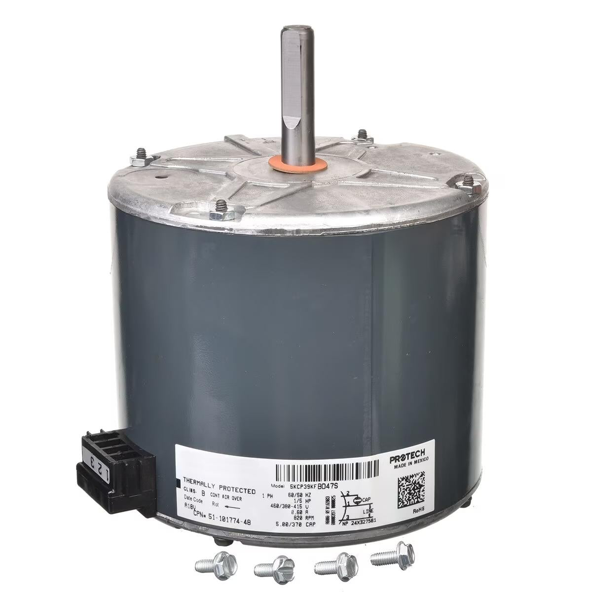 Rheem Condenser Motor - 1/5 HP, 1 Phase, 1 Speed, 380-415/460V, 825 RPM - 51-101774-48
