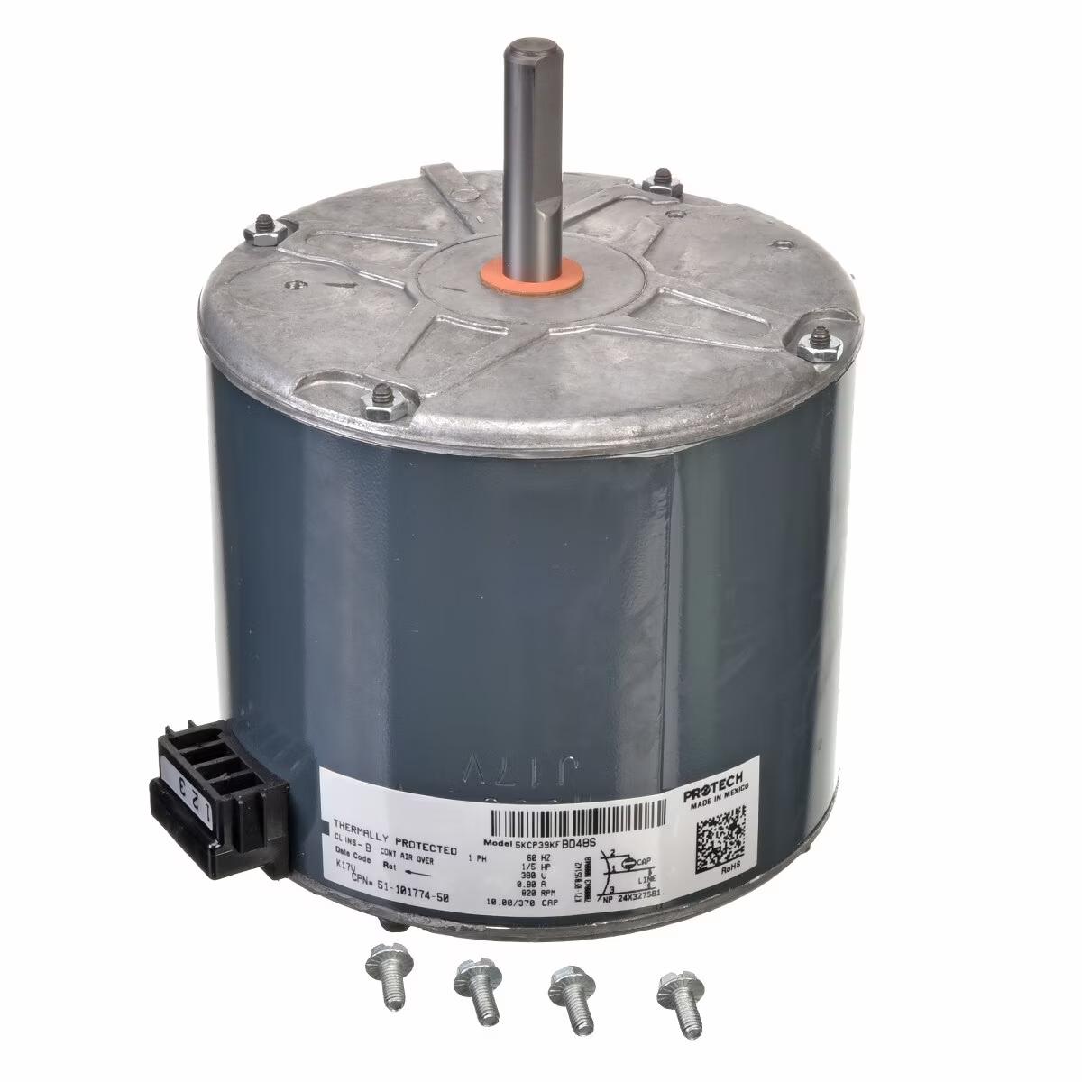 Rheem Condenser Motor - 1/5 HP, 1 Phase, 1 Speed, 380V, 825 RPM - 51-101774-50
