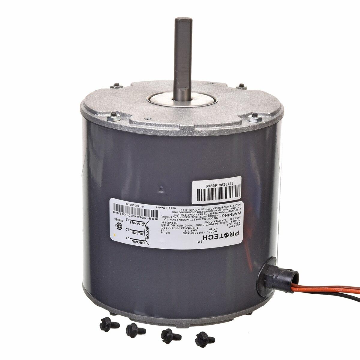 Rheem Condenser Motor - 1/6 HP, 3 Phase, 1 Speed, 460V, 825 RPM - 51-102008-24