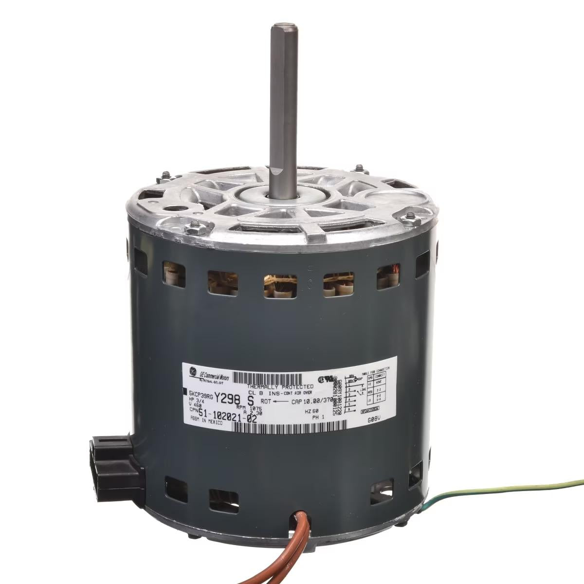 Rheem Blower Motor - 3/4 HP, 1 Phase, 3 Speed, 460V, 1075 RPM - 51-102021-02