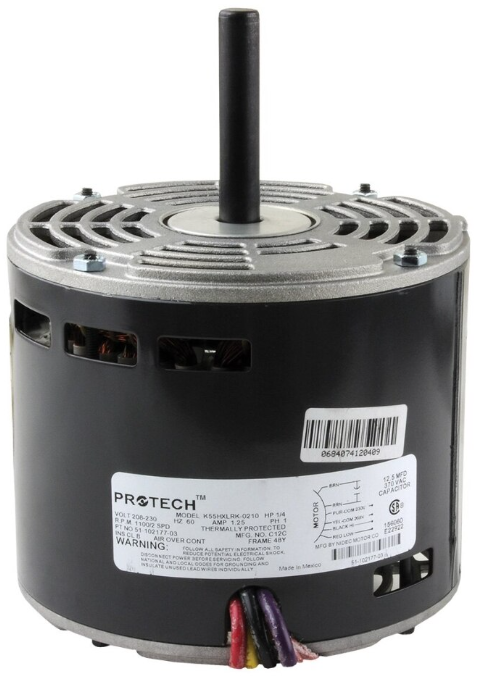 Protech Blower Motor - 1/4 hp 208-230/1/60 (1075 rpm/2 speeds) - 51-102500-08