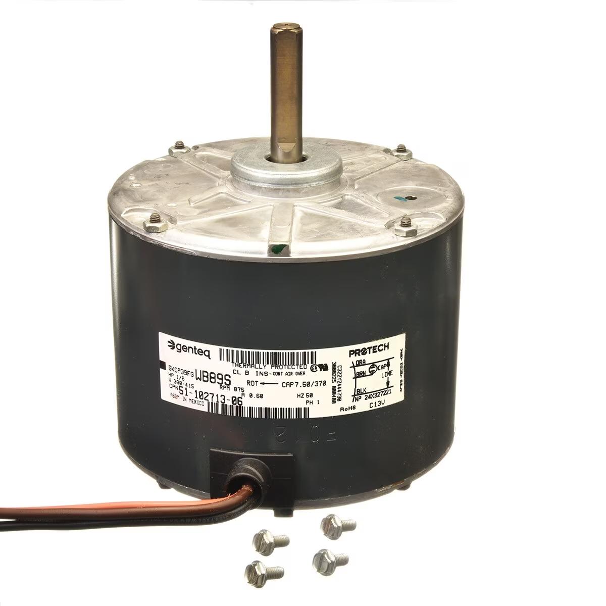 Rheem Condenser Motor - 1/6 HP, 1 Phase, 1 Speed, 380-415V, 900 RPM - 51-102713-06