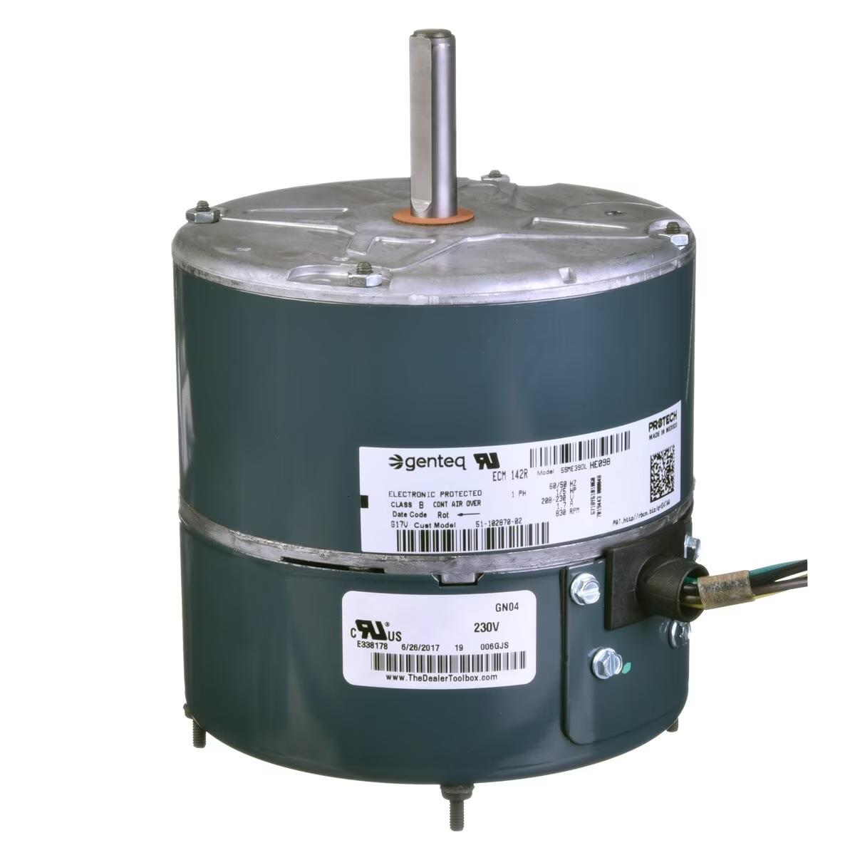 Rheem ECM - Not Programmable Condenser Motor, 1/5 HP, 1 Phase, 208/230V, Variable Speed - 51-102870-02