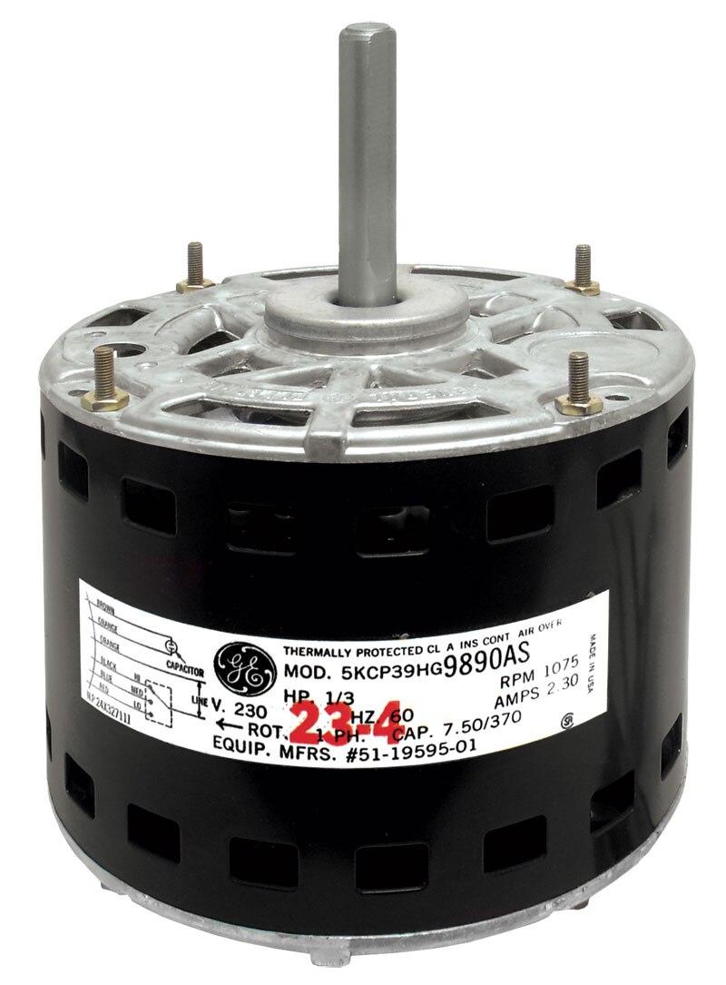 Rheem Blower Motor - 1/3 HP, 1 Phase, 3 Speed, 230V, 1075 RPM - 51-19595-01