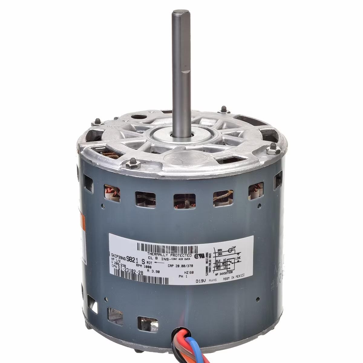 Rheem Blower Motor - 1/2 HP, 1 Phase, 3 Speed, 208/230V, 1075 RPM - 51-23102-28
