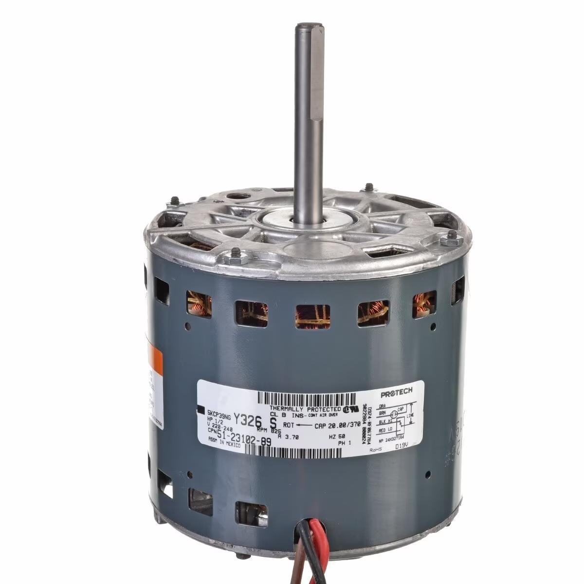 Rheem Blower Motor - 0.5 HP, 1 Phase, 2 Speed, 220V, 900 RPM - 51-23102-89