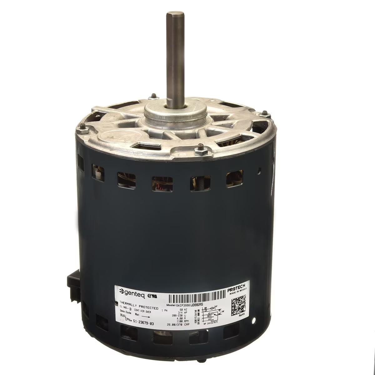 Rheem Blower Motor - 3/4 HP, 1 Phase, 3 Speed, 208/230V, 1075 RPM - 51-23679-03