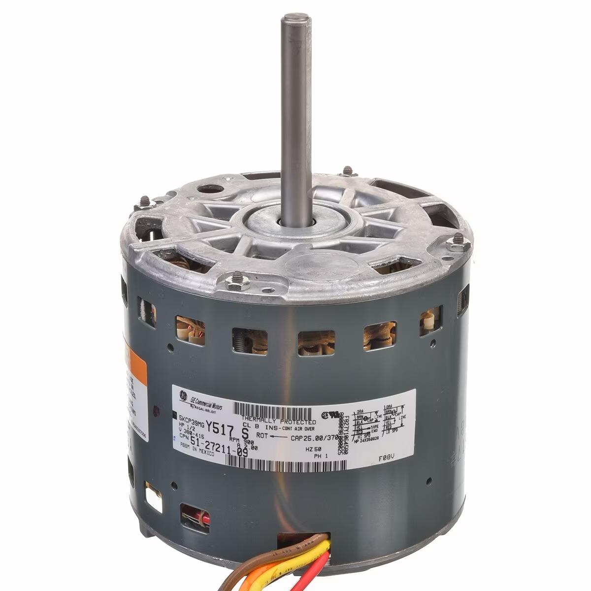 Rheem Blower Motor - 1/2 HP, 1 Phase, 2 Speed, 380-415V, 900 RPM - 51-27211-09