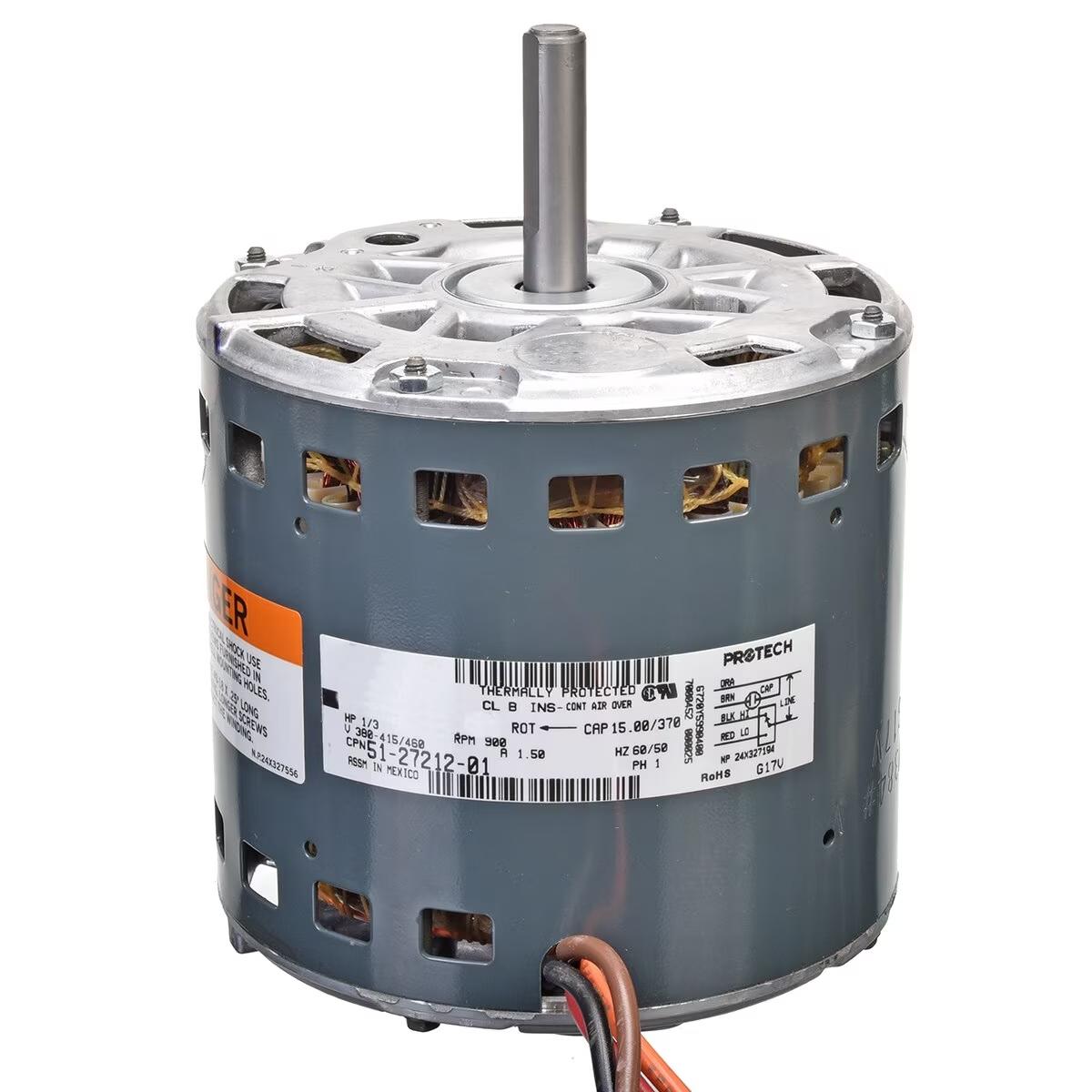 Rheem Blower Motor - 1/3 HP, 1 Phase, 2 Speed, 460V, 825 RPM - 51-27212-01