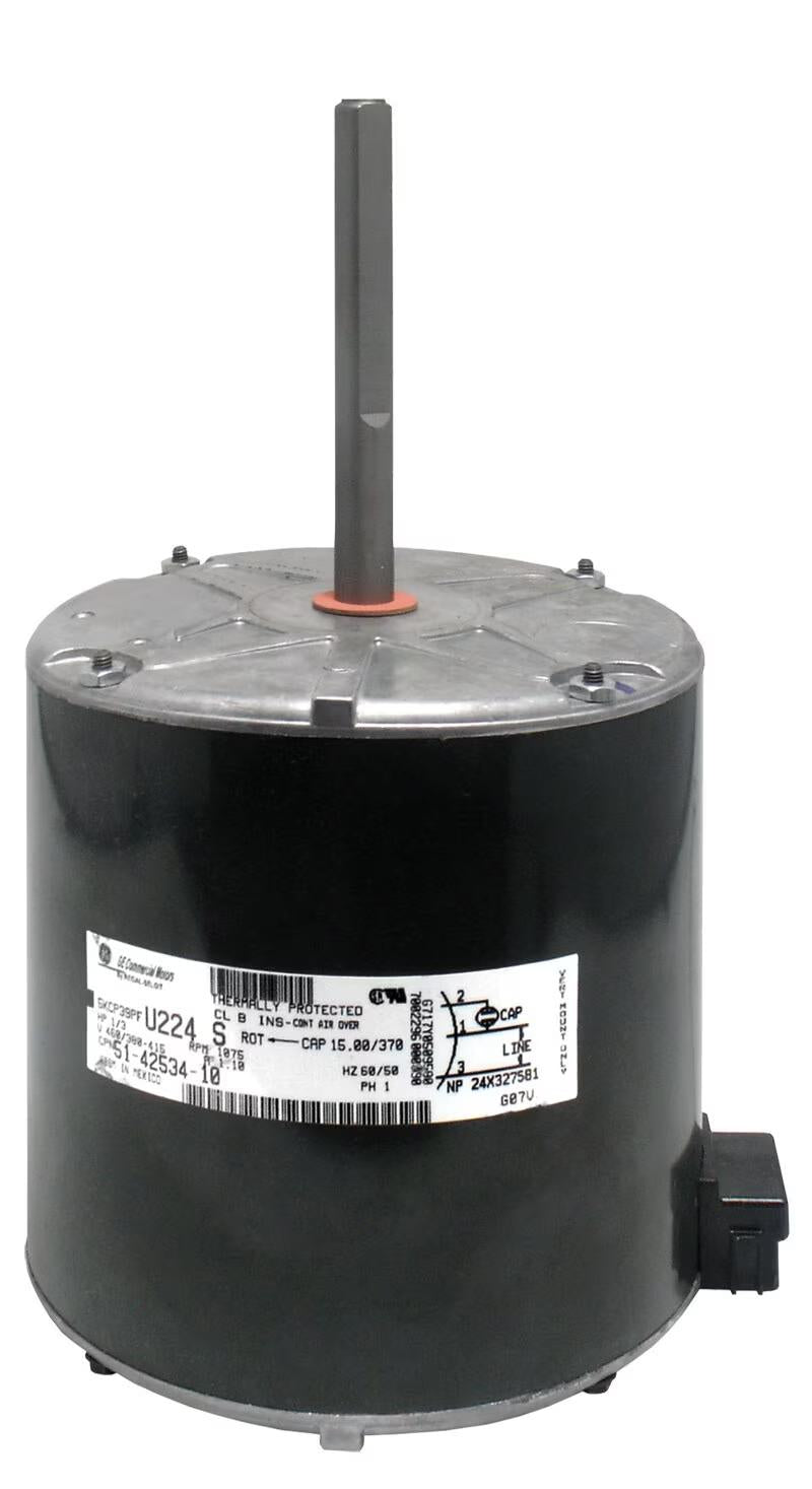 Rheem Condenser Motor - 1/3 HP, 1 Phase, 1 Speed, 380-415/460V, 1075 RPM - 51-42534-10