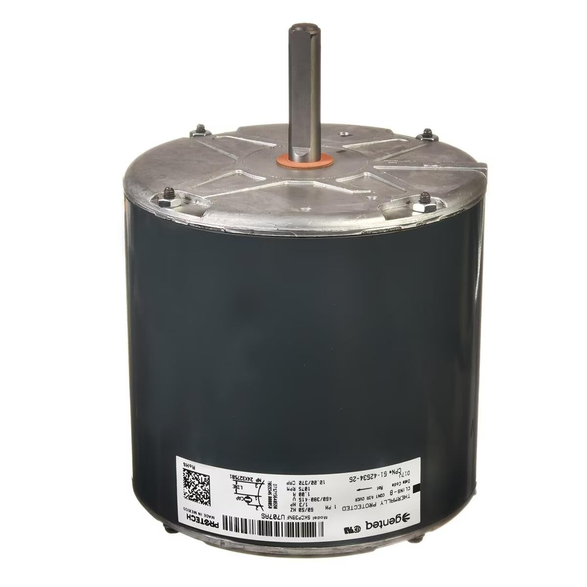 Rheem Condenser Motor - 1/3 HP, 1 Phase, 1 Speed, 380-415/460V, 1075 RPM - 51-42534-25