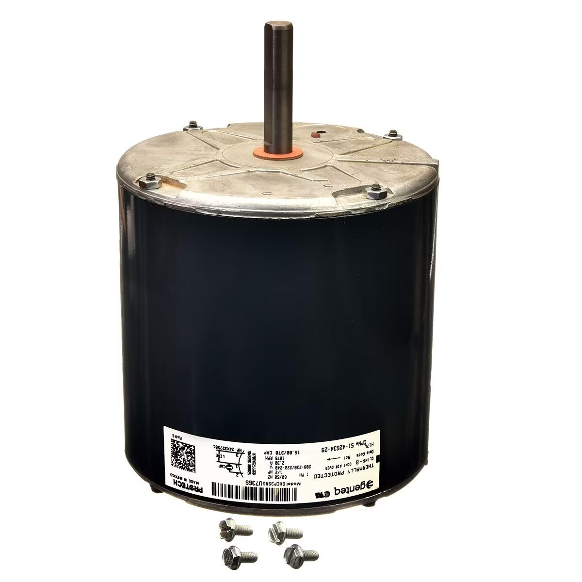 Rheem Condenser Motor - 1/2 HP, 1 Phase, 1 Speed, 208/220/230V, 1075 RPM - 51-42534-29