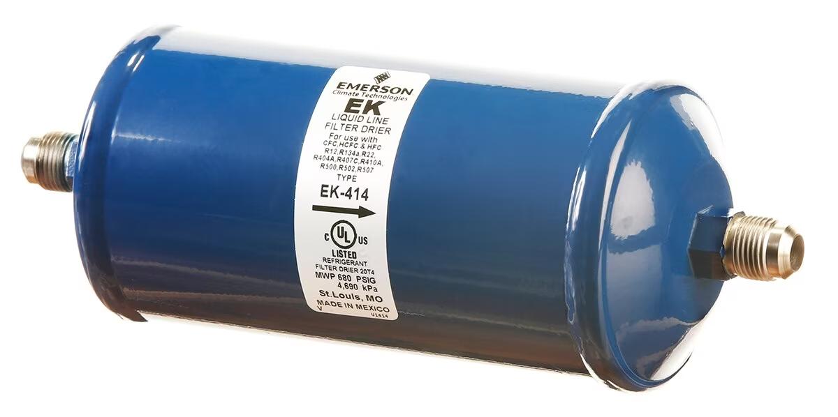 Emerson Uni-directional Liquid Line Filter Drier - 11.3 Tons, Flare SAE (M/M), 3-11/16 x 10 in. - 83-EK-414