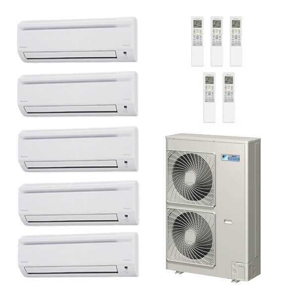Daikin 59,000 Btu 18.8 Seer 5-Zone Mini Split Heat Pump System - 7K-7K-9K-18K-18K