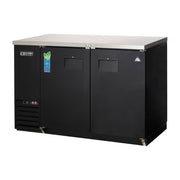 Everest 2 Solid Door Side Mount Back Bar Cooler, 48" Length, 24" Depth - Black Exterior, 13 cu. ft.