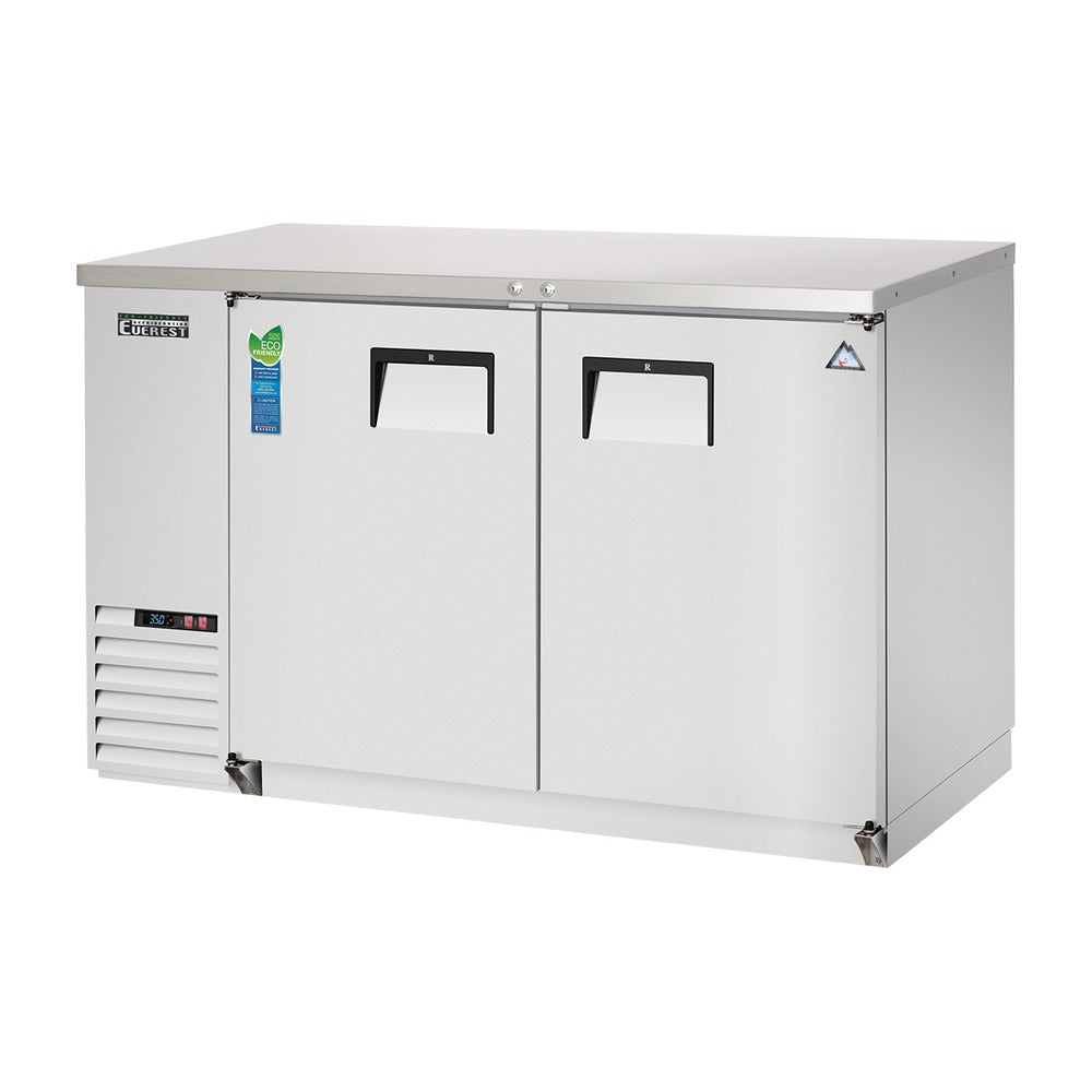 Everest 2 Solid Door Side Mount Back Bar Cooler, 48" - Stainless Steel Exterior, 14 cu. ft.