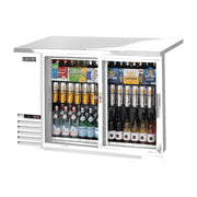 Everest 2 Deep Glass Sliding Door Side Mount Back Bar Cooler, 48" - Stainless Steel Exterior, 13 cu. ft.